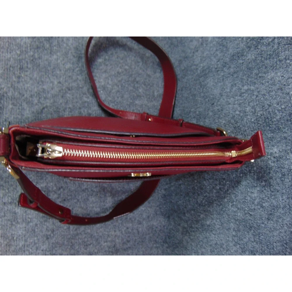 Michael Kors Bedford Legacy‎ Crossbody Red Smooth Leather Front Pocket